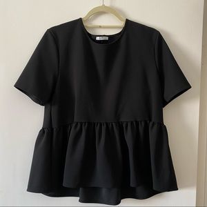ZARA black peplum top